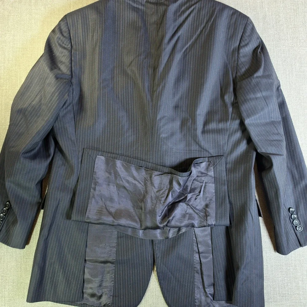 Brooks Brothers Regent Loro Piana Blazer Mens 44R Navy Blue Pinstripe 1818‎ Wool